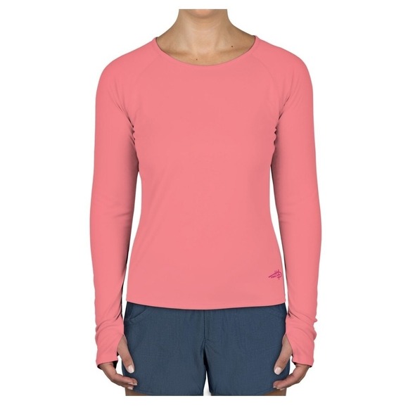 Reel Life Jax Beach Long Sleeve UV Tee Women's 2XL Salmon Rose - Picture 2 of 2